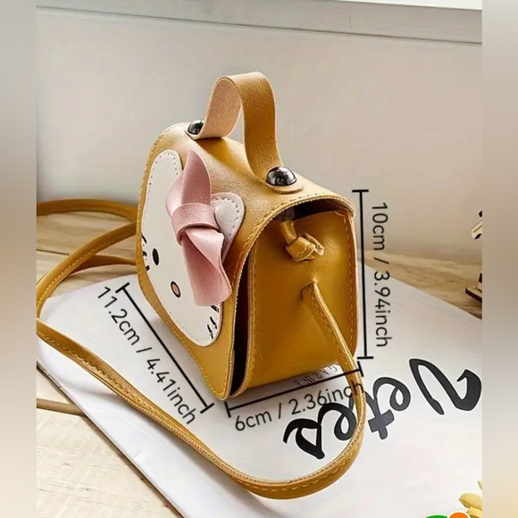 Hello Kitty Lil Pocket Book Fold Over Snap Closure Crossbody Strap Coin Purse - Picture 3 of 4